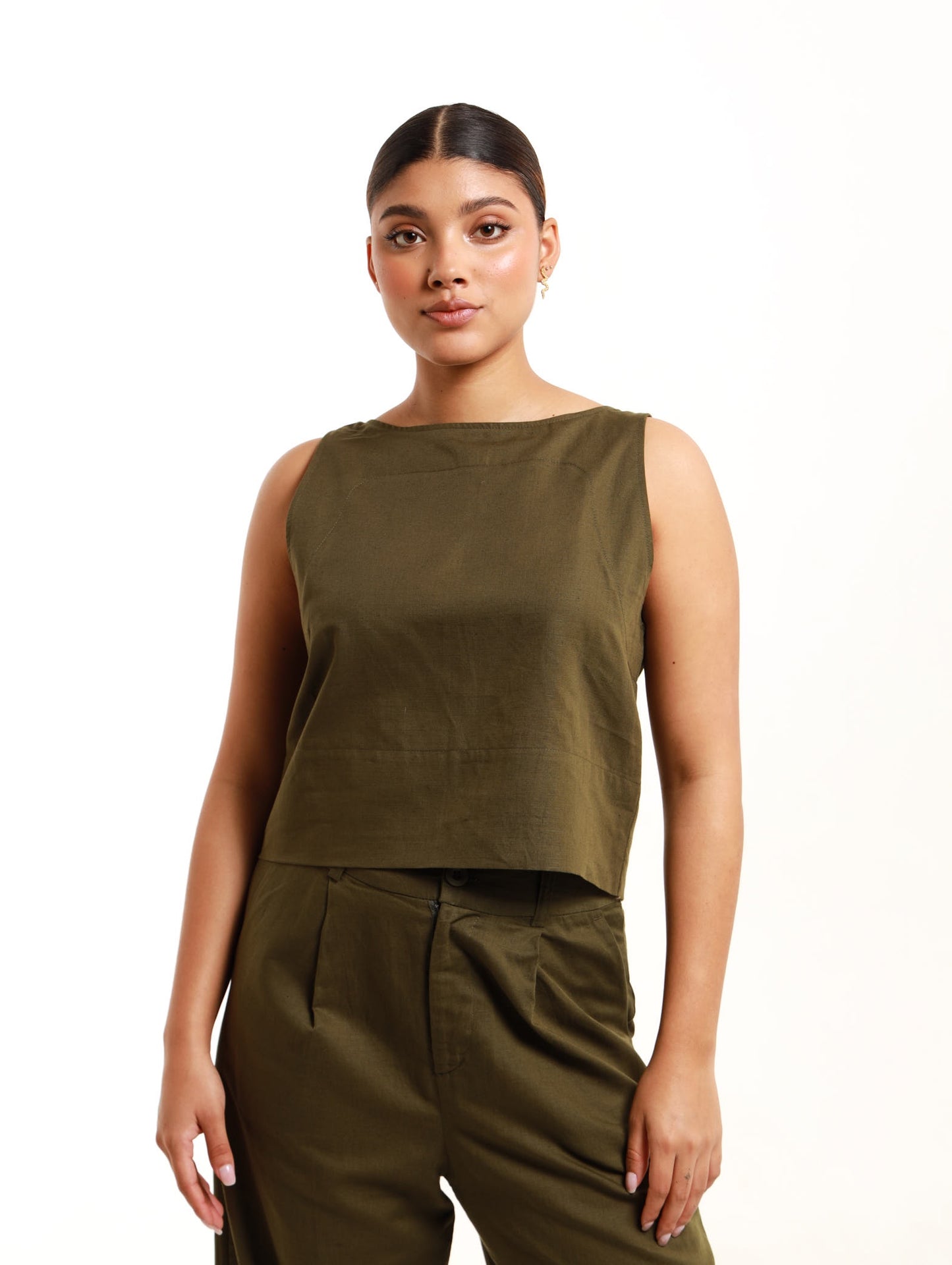 RELAXED TANK / KHAKI LINEN