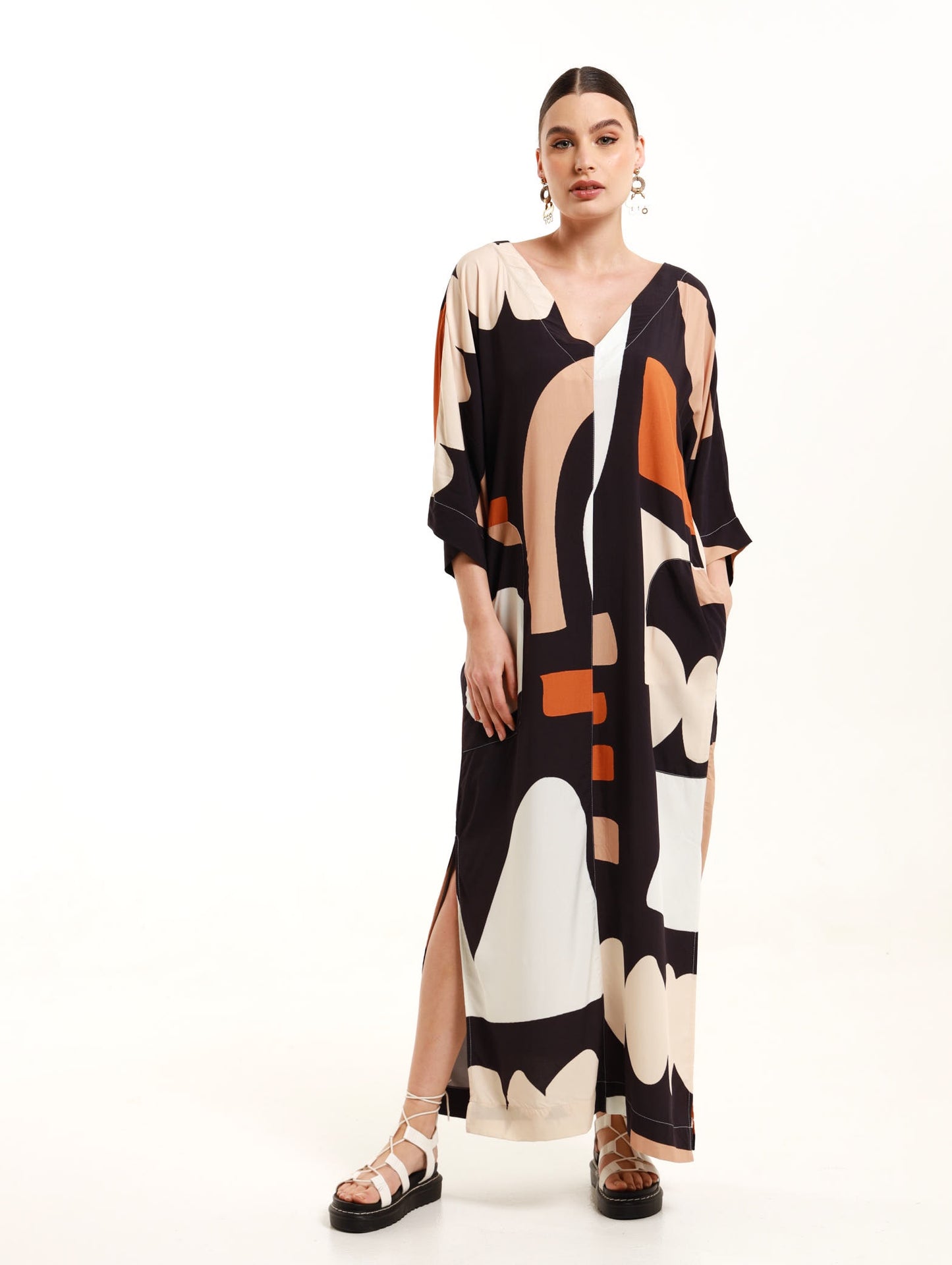 MAXI TUNIC / EBONY GEO PRINT