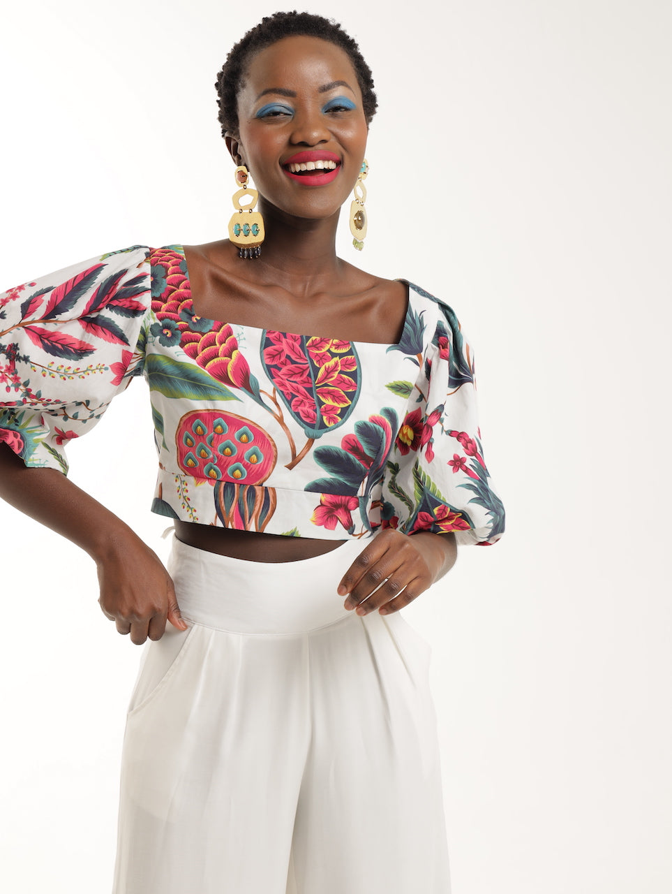 PUFF SLEEVE CROP TOP / AMBROSIA