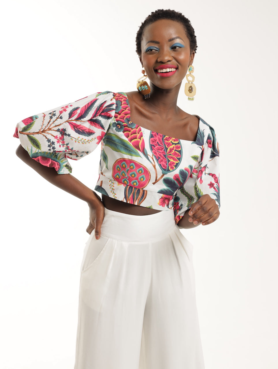 PUFF SLEEVE CROP TOP / AMBROSIA