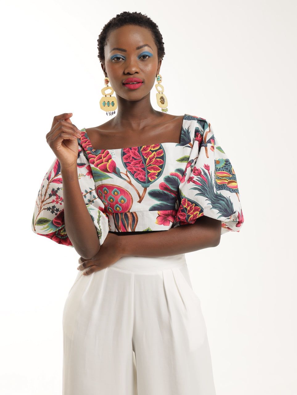 PUFF SLEEVE CROP TOP / AMBROSIA