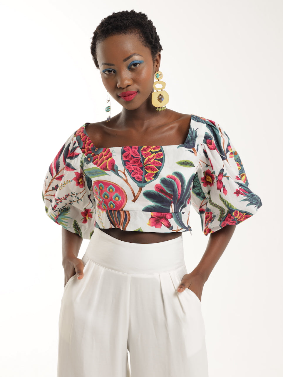 PUFF SLEEVE CROP TOP / AMBROSIA