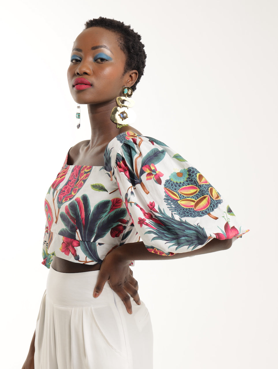 PUFF SLEEVE CROP TOP / AMBROSIA