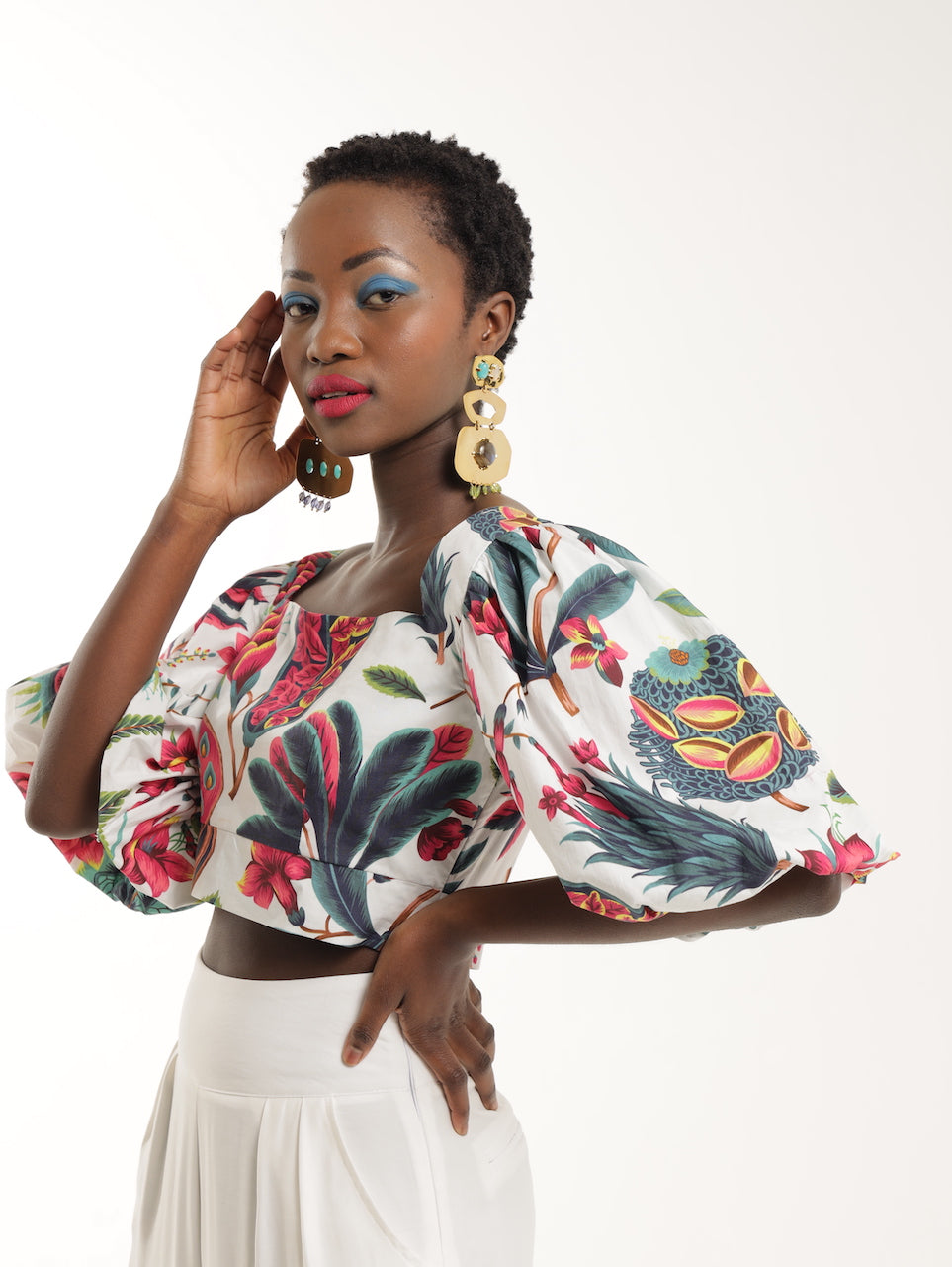 PUFF SLEEVE CROP TOP / AMBROSIA