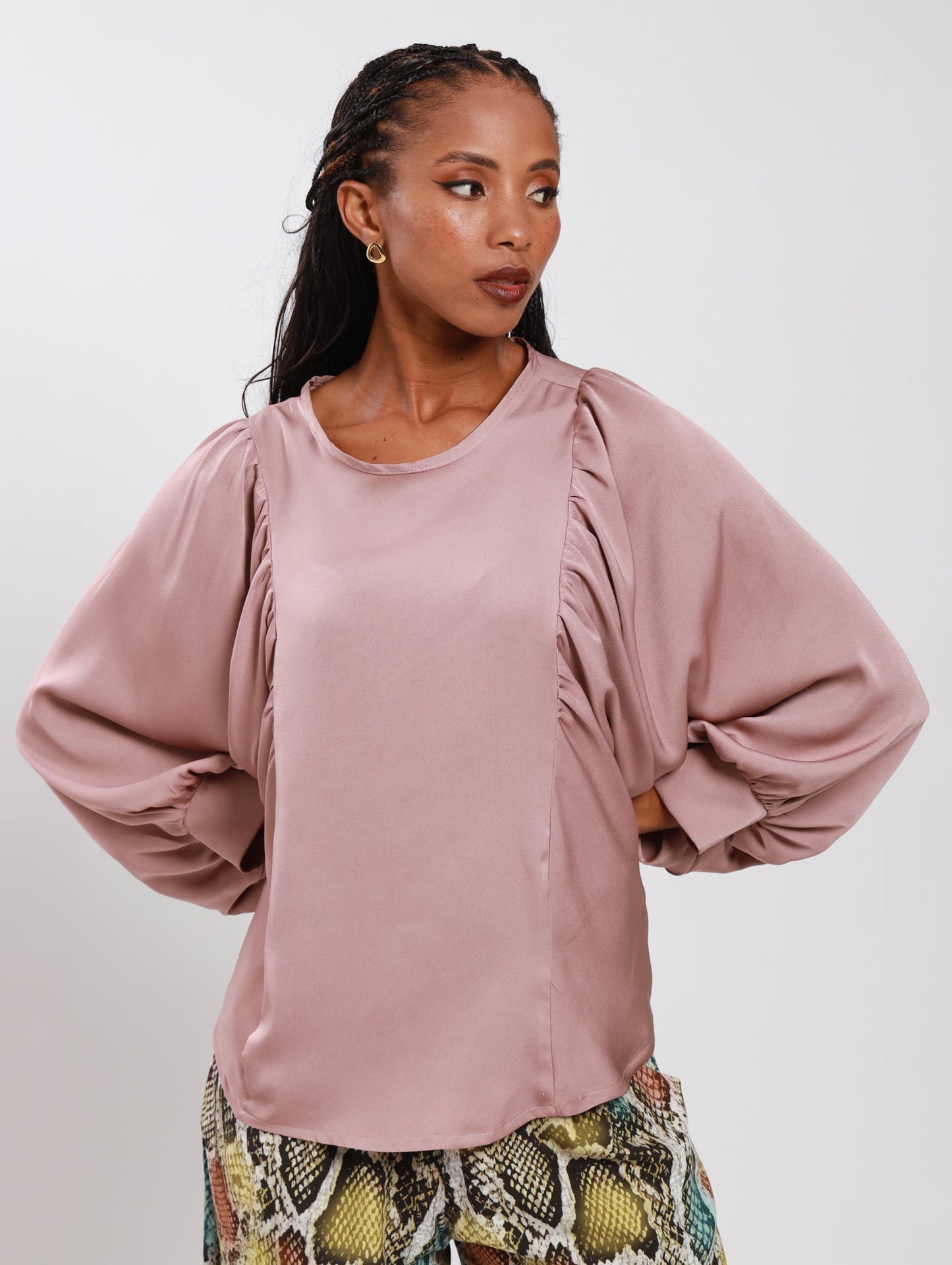 ANGEL SLEEVE TOP / BLUSH