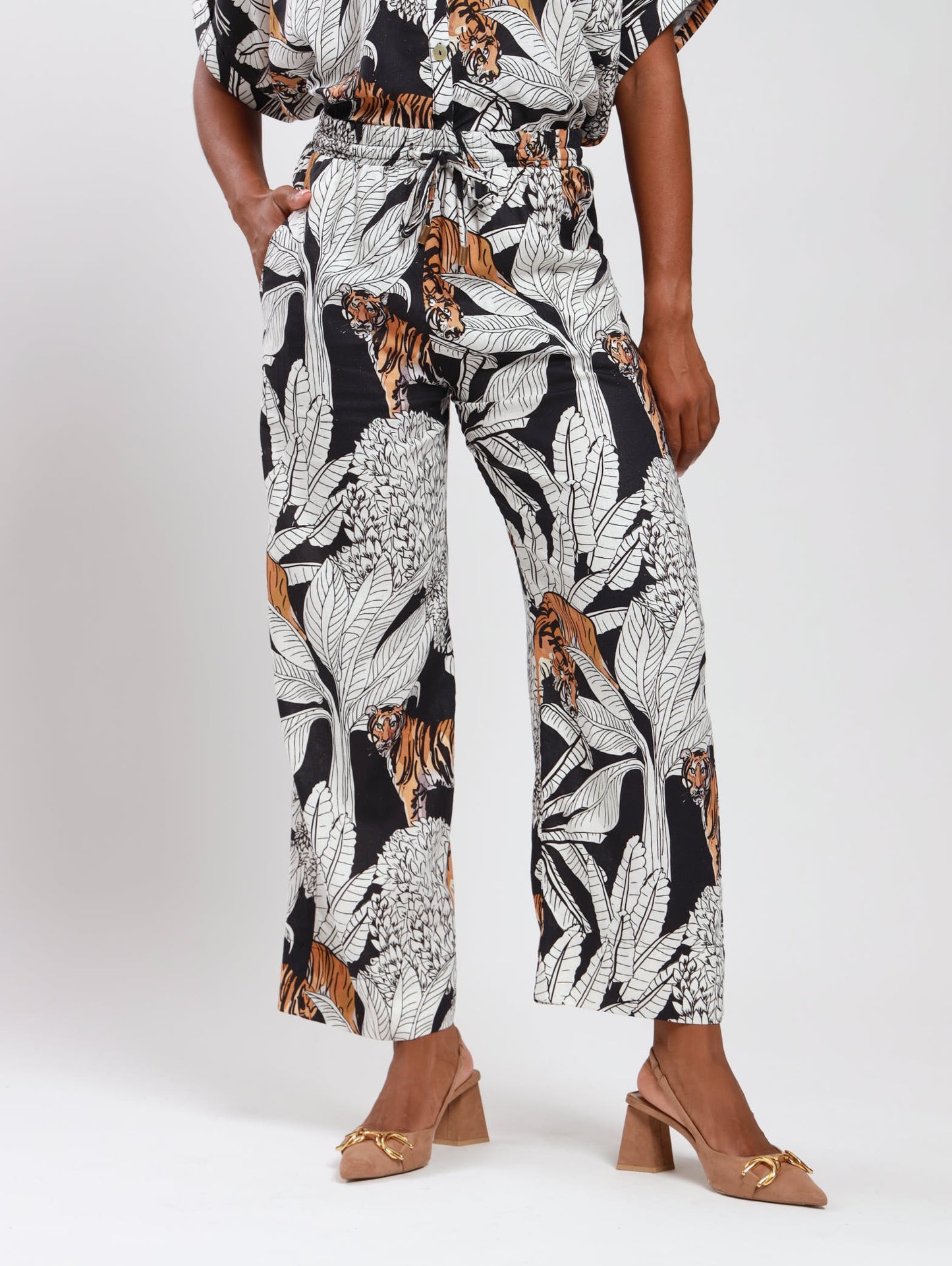 DRAWSTRING PANTS / PALM TIGER