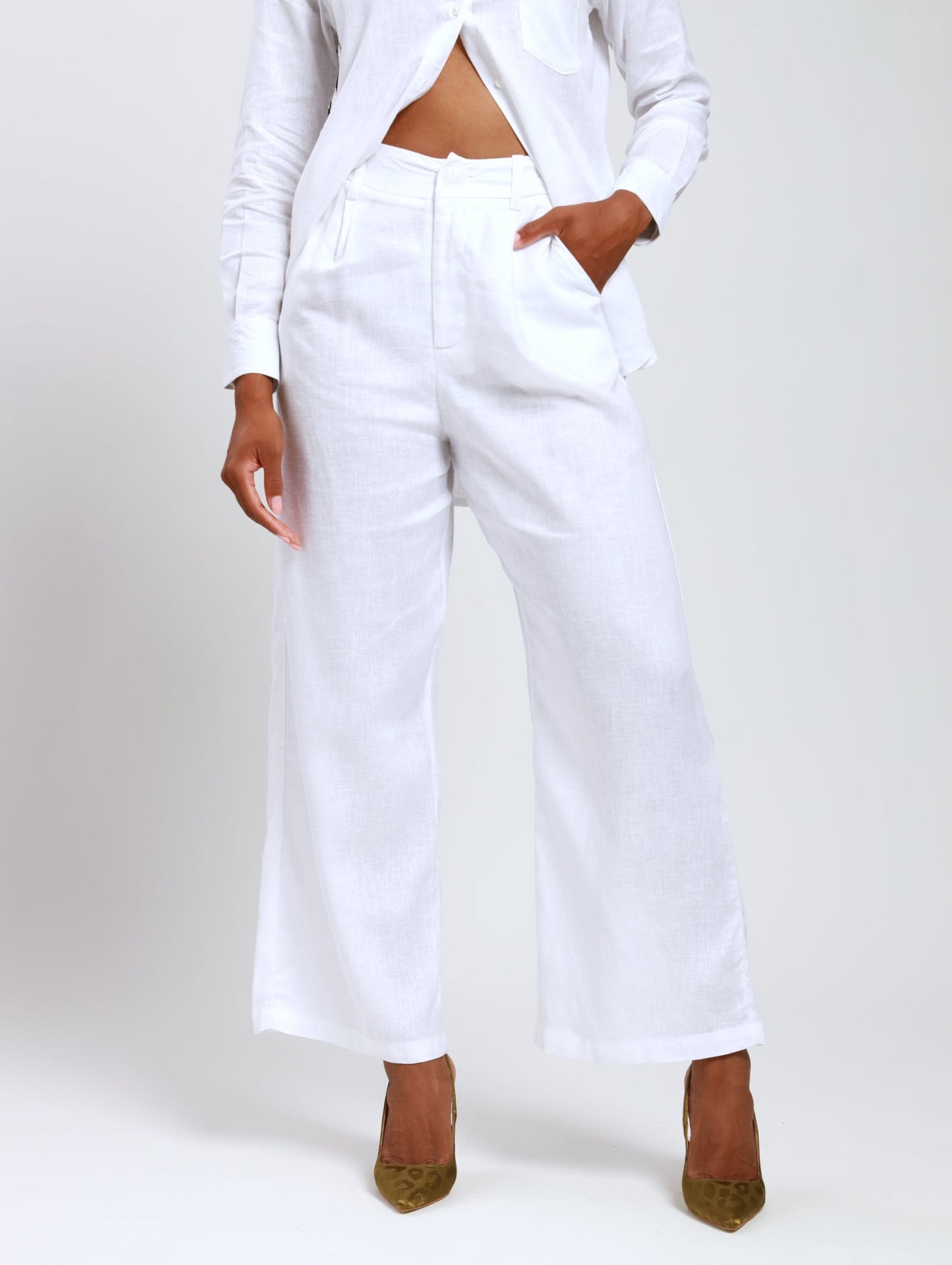 RELAXED PALAZZO / WHITE MODAL LINEN