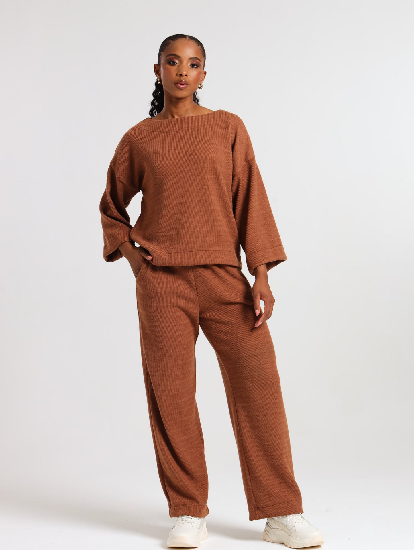 LONGSLEEVE BOX TOP / MOCCA RIB