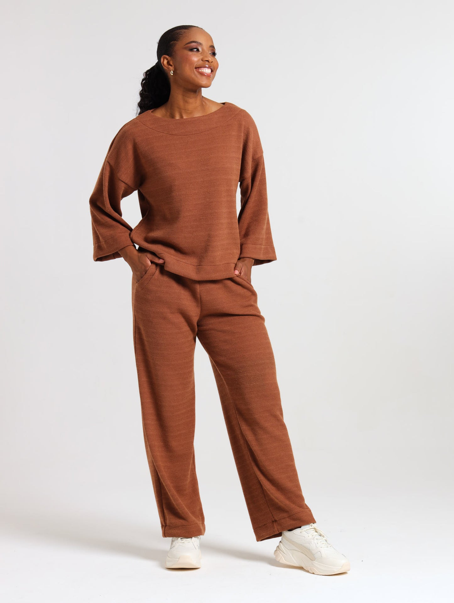 LONGSLEEVE BOX TOP / MOCCA RIB