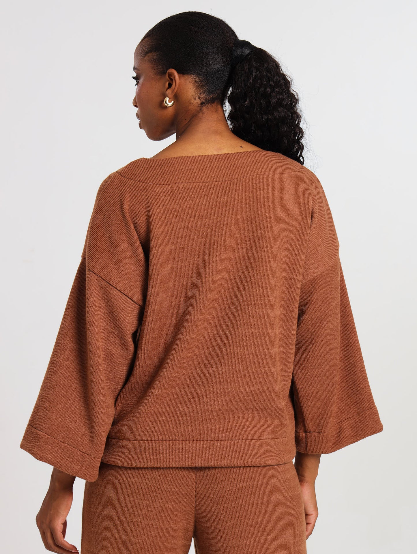 LONGSLEEVE BOX TOP / MOCCA RIB