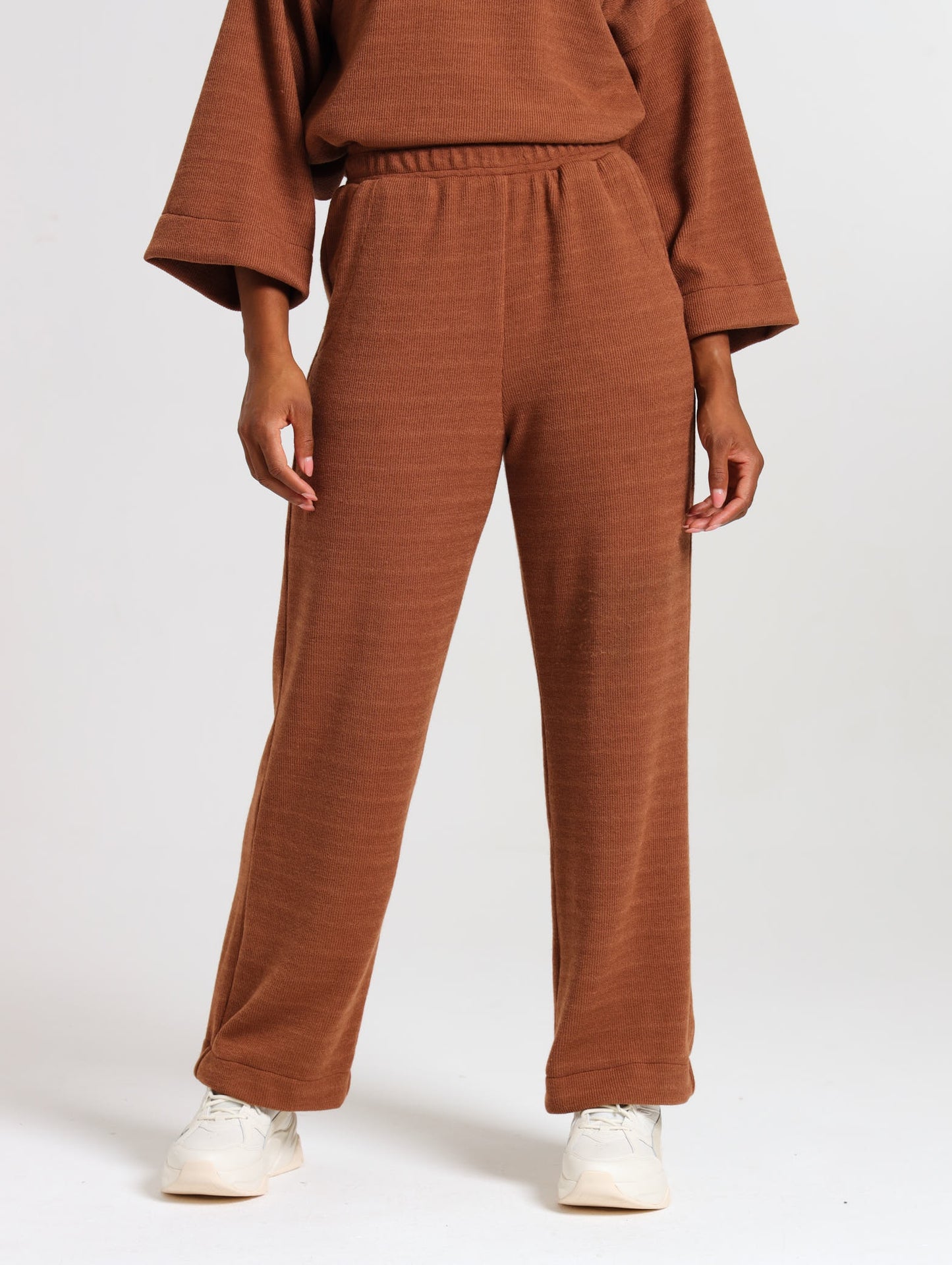 DRAWSTRING PANTS / MOCCA RIB