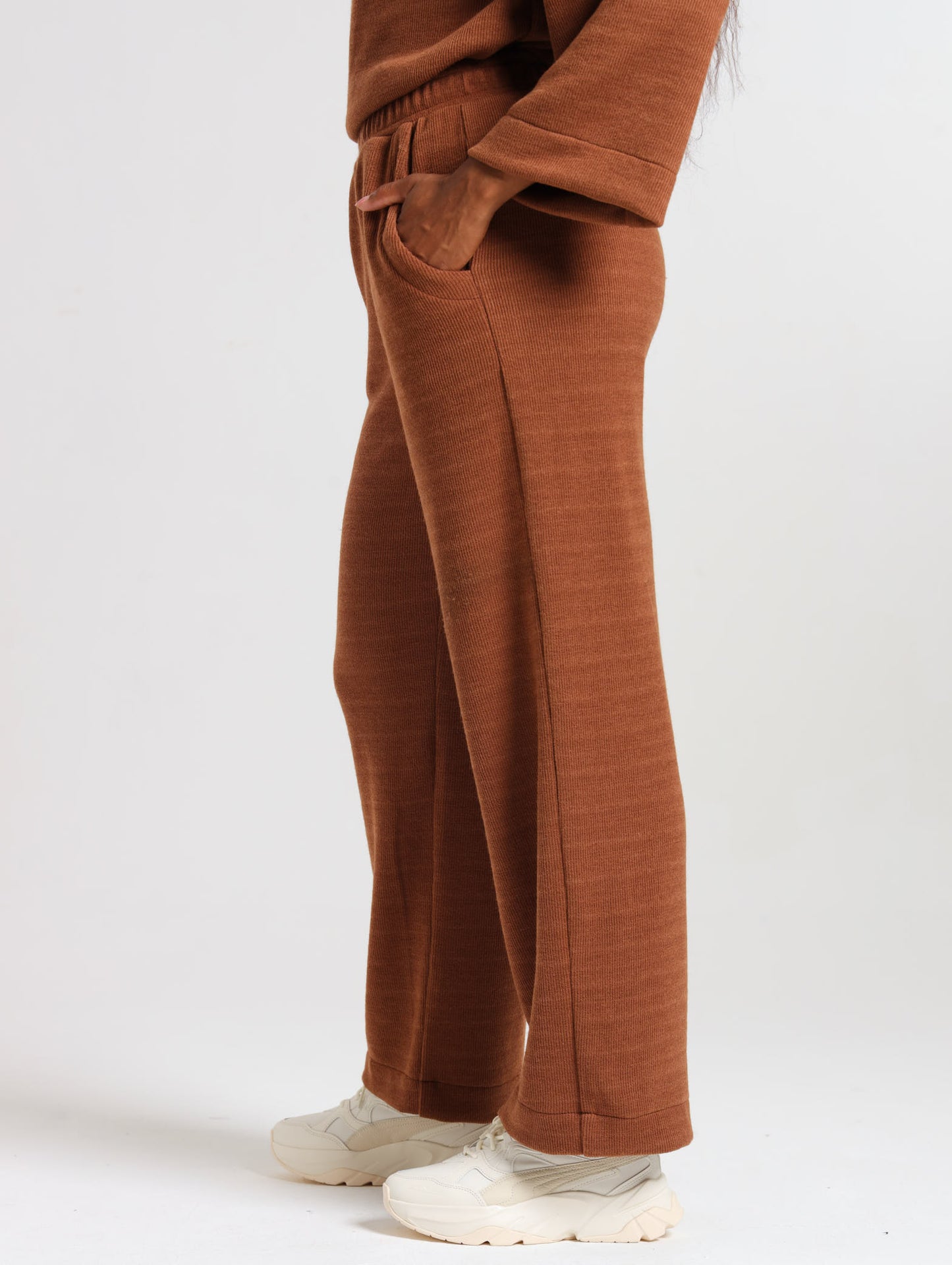 DRAWSTRING PANTS / MOCCA RIB
