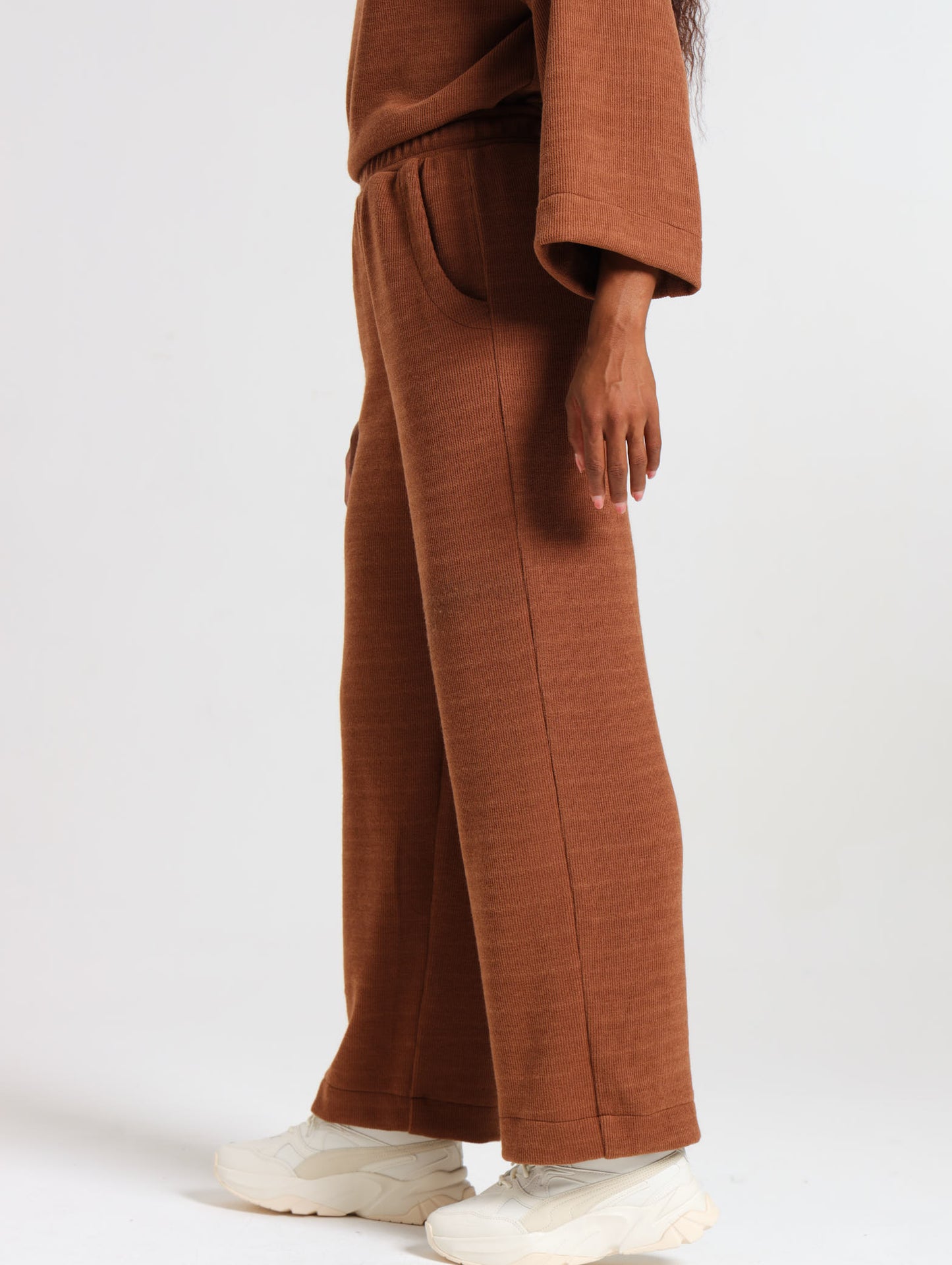 DRAWSTRING PANTS / MOCCA RIB