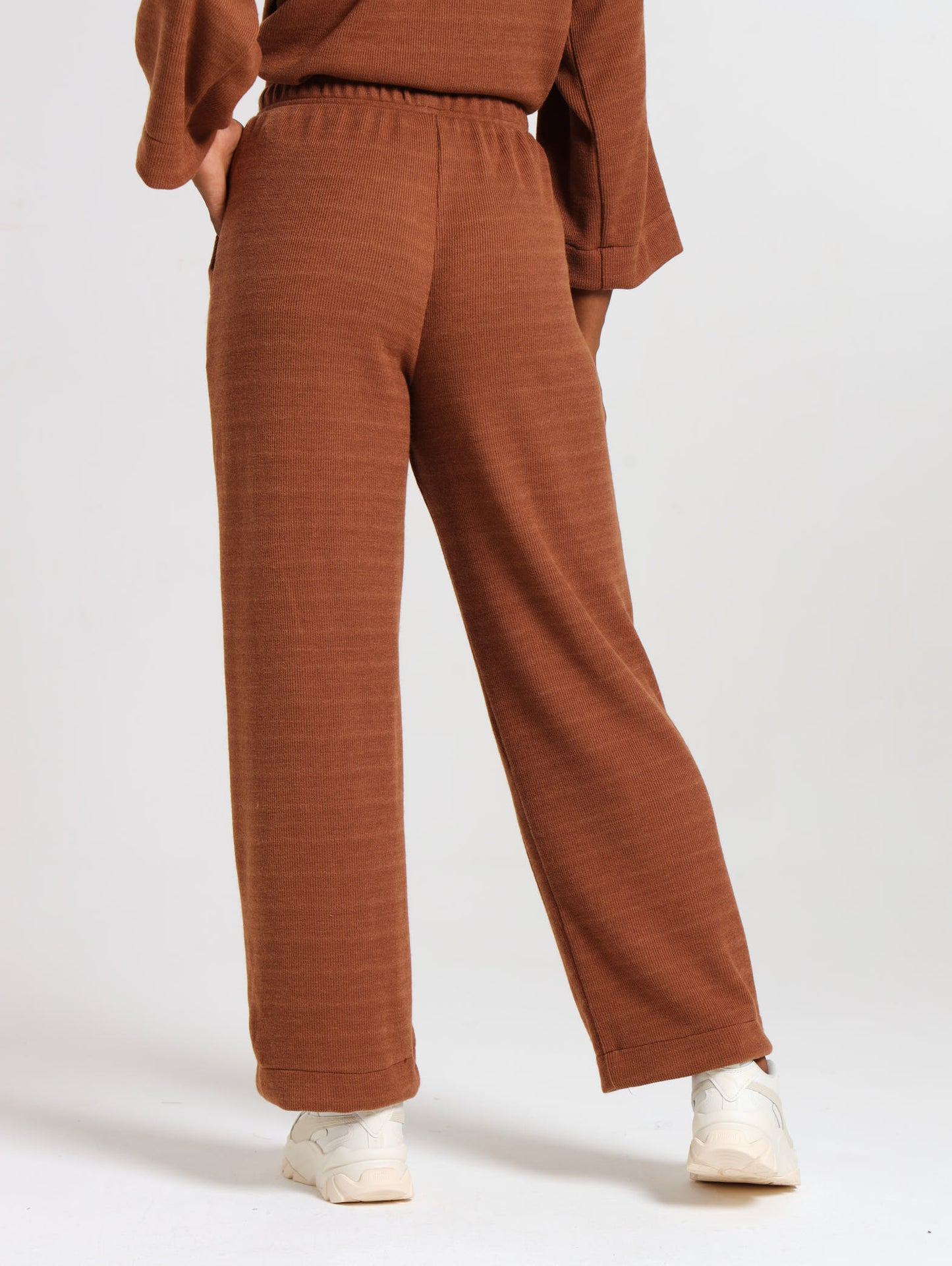 DRAWSTRING PANTS / MOCCA RIB