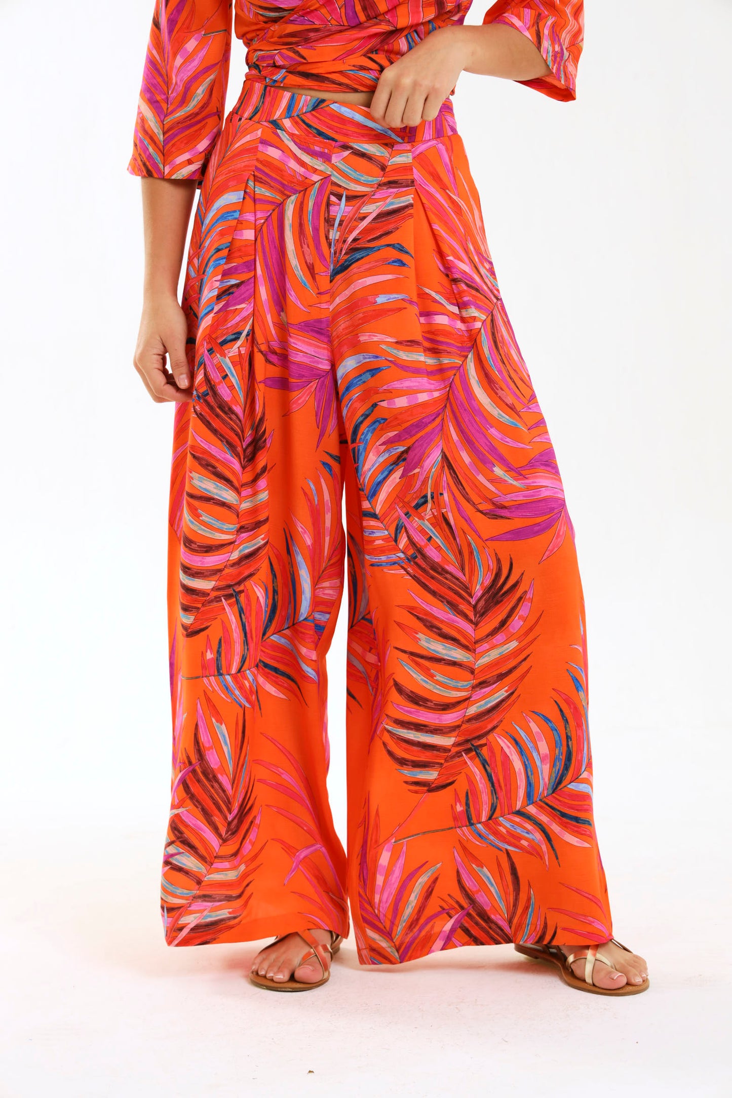 PLEAT PALAZZO / TANGERINE PALMA