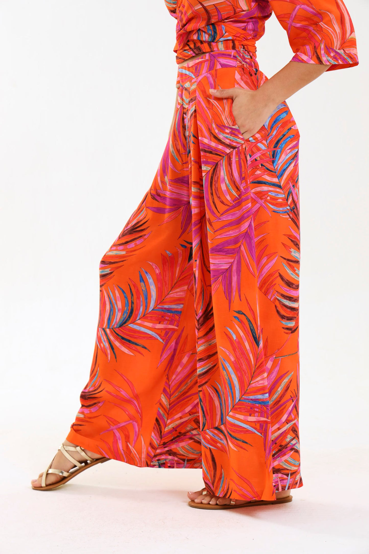 PLEAT PALAZZO / TANGERINE PALMA