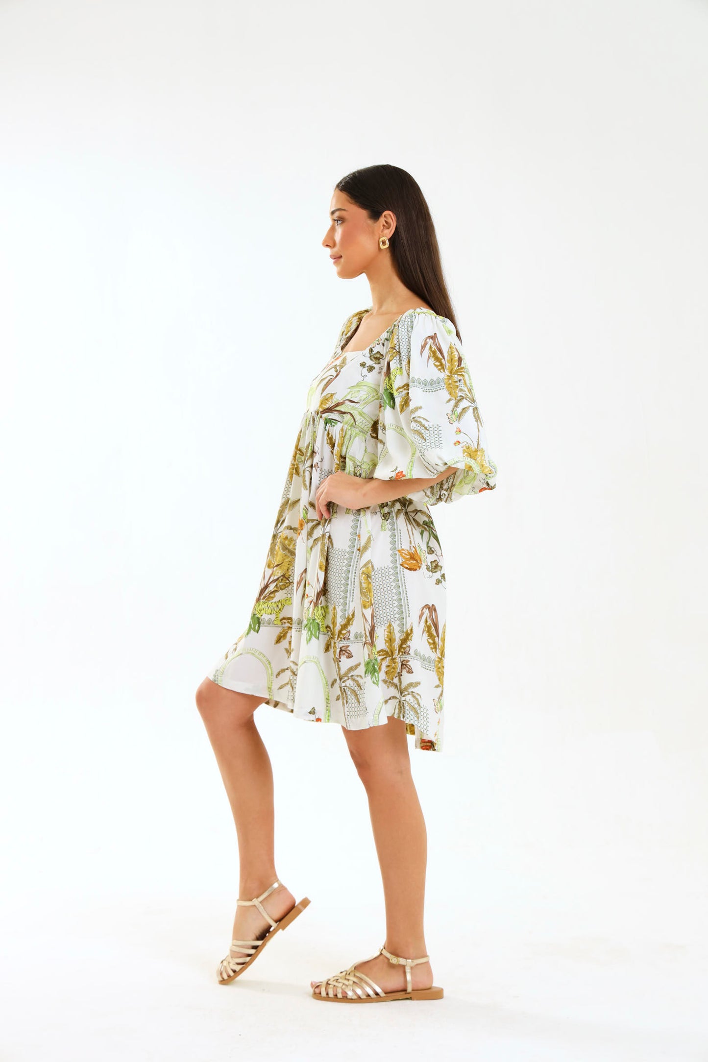 PUFF SLEEEVE MIDI / VALENCIA PALM
