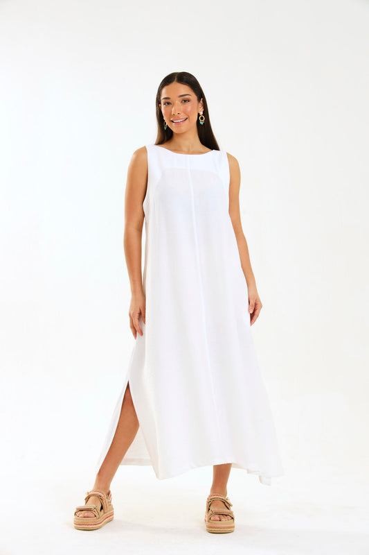 COAST MAXI DRESS / CRYPTO WHITE