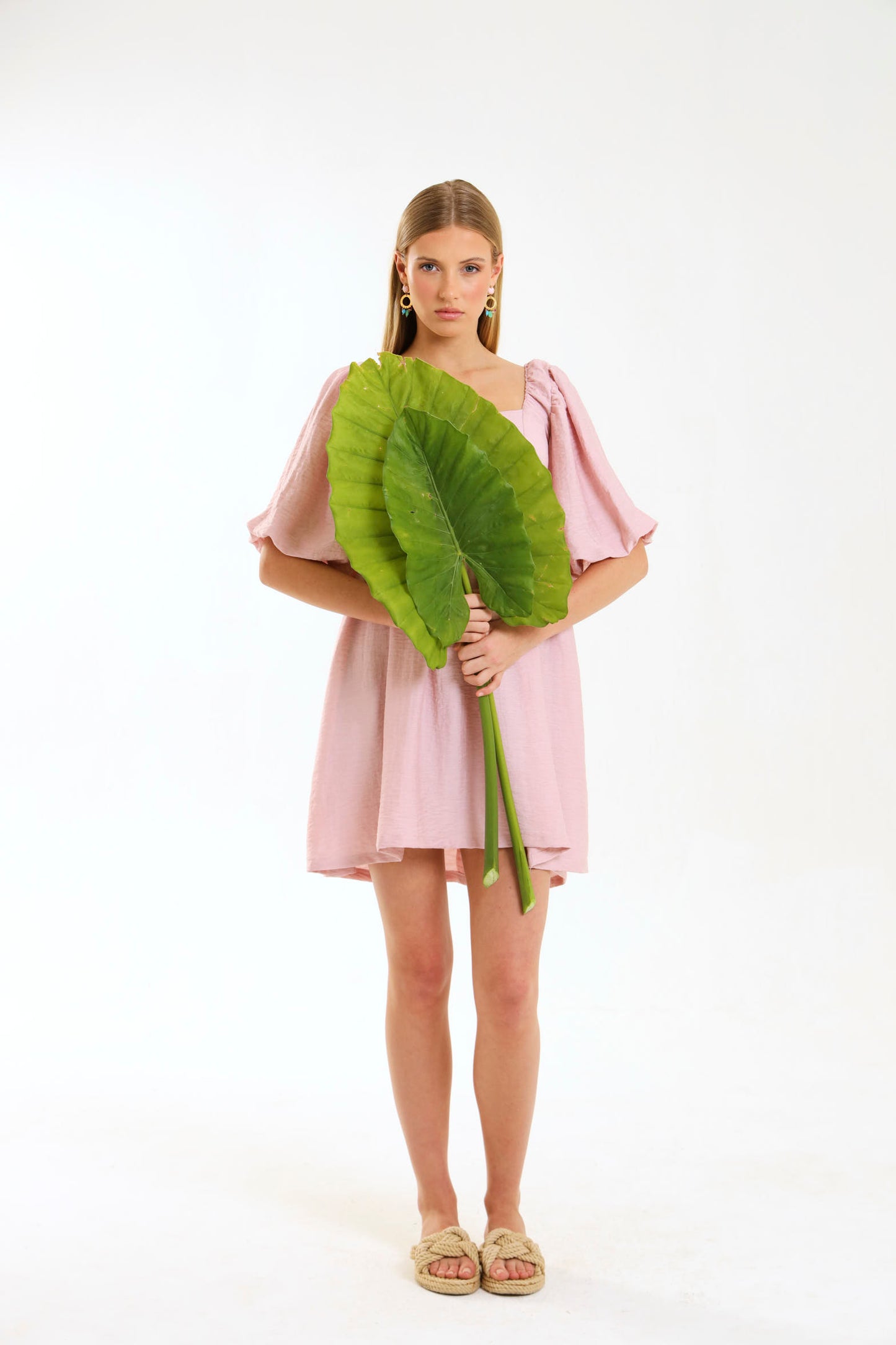 PUFF SLEEVE MIDI / FADED BLOSSOM