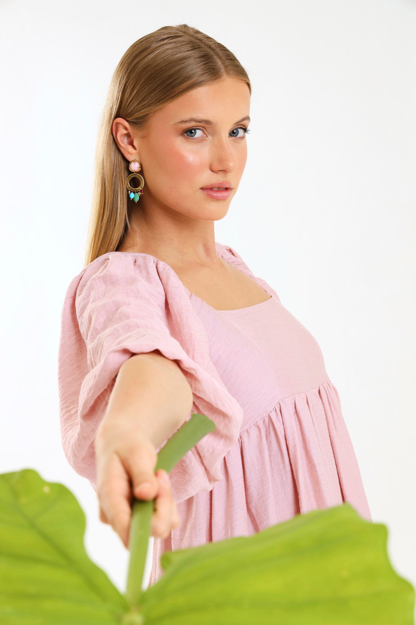 PUFF SLEEVE MIDI / FADED BLOSSOM