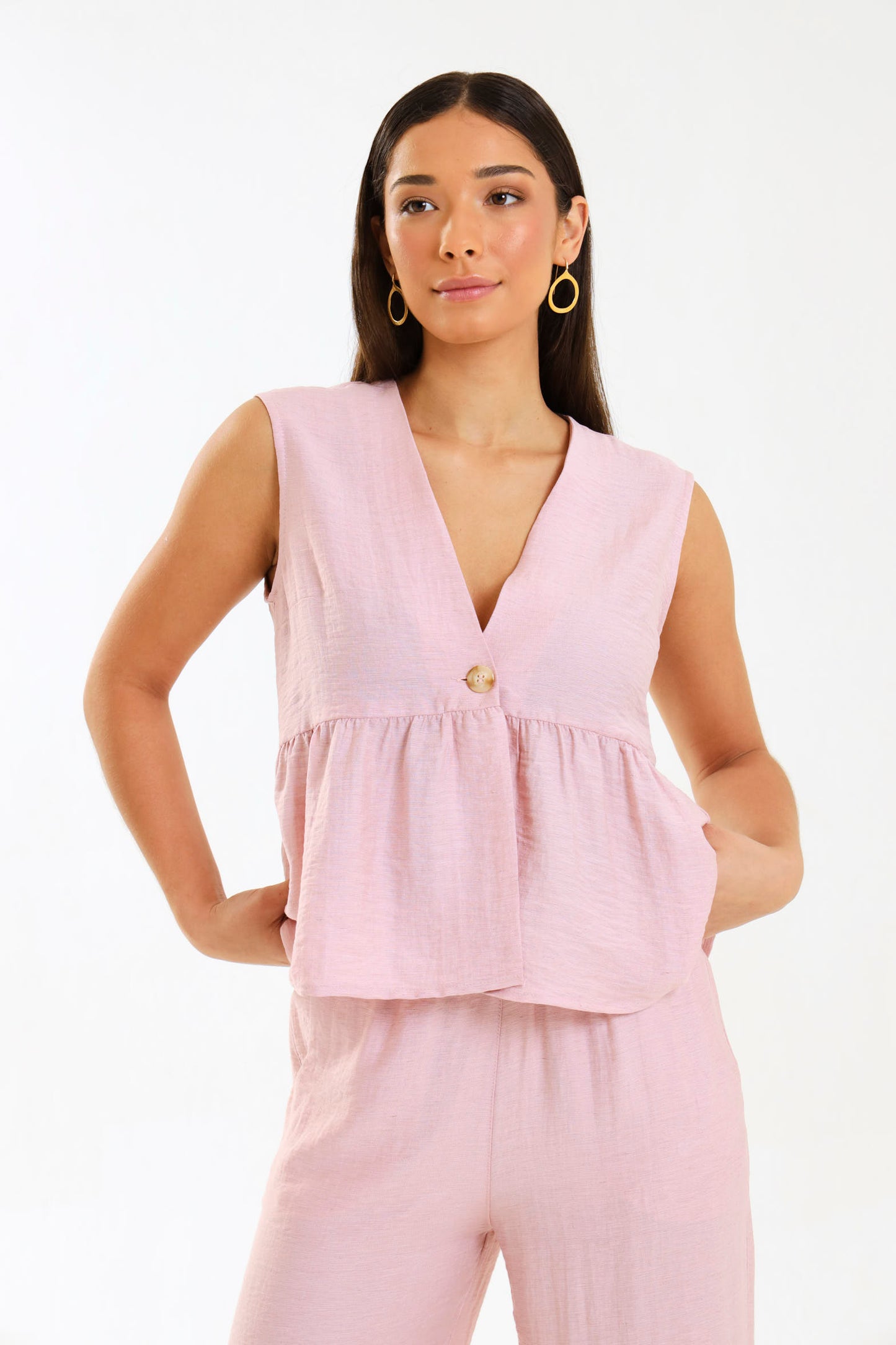 PEPLUM WAISTCOAT / FADED BLOSSOM