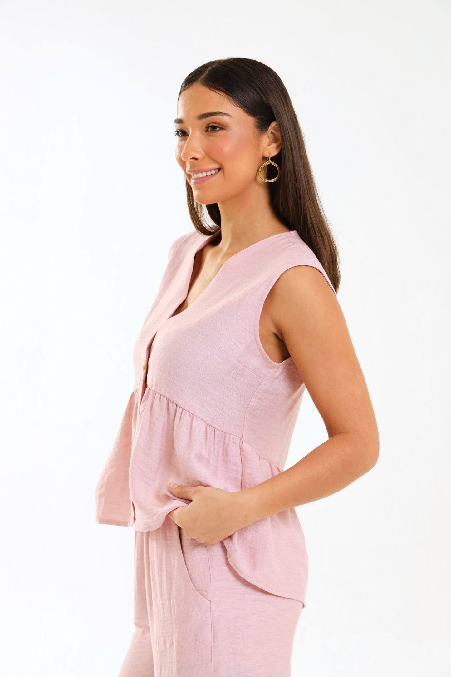 PEPLUM WAISTCOAT / FADED BLOSSOM