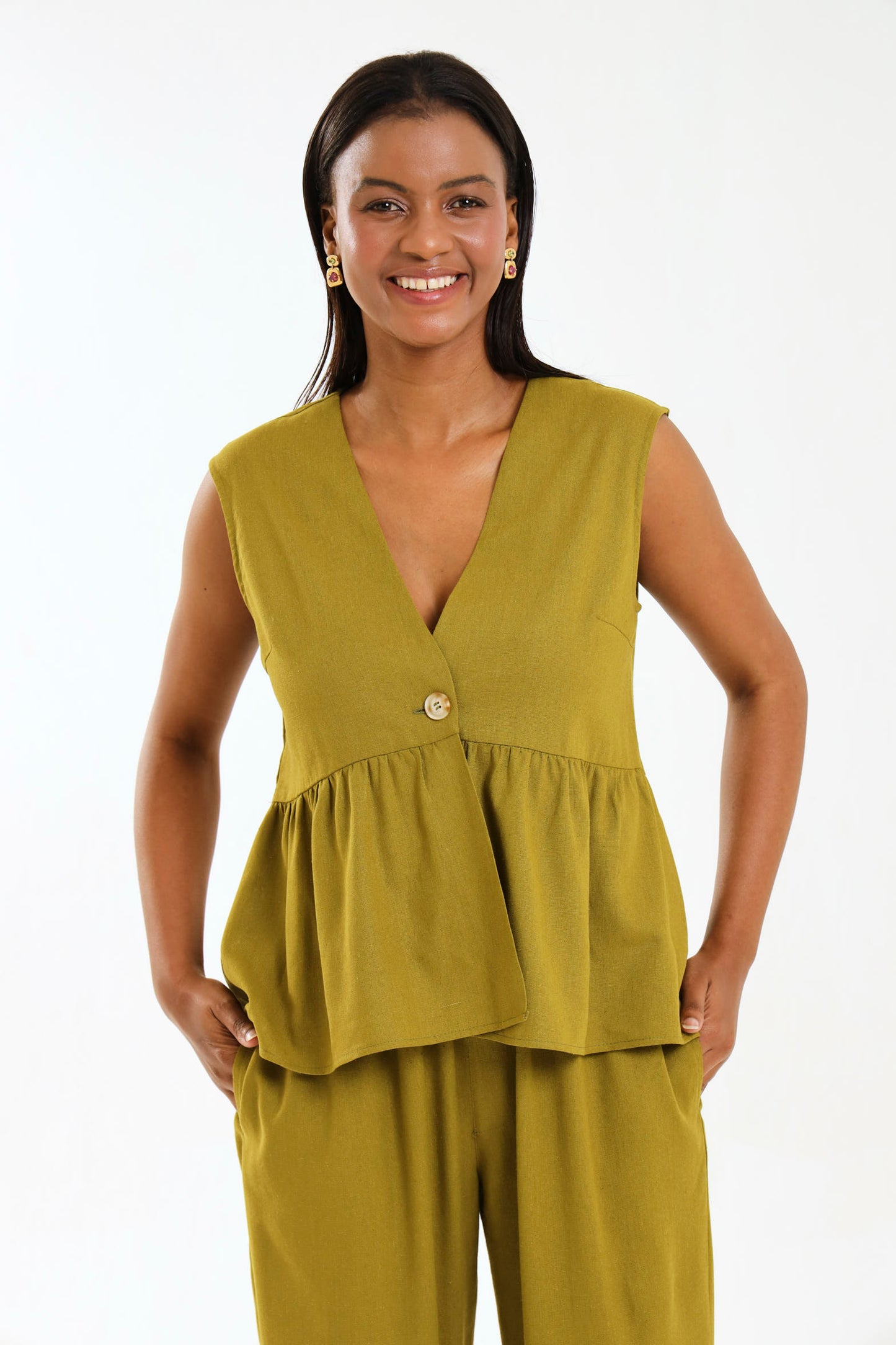 PEPLUM WAISTCOAT / ECRU
