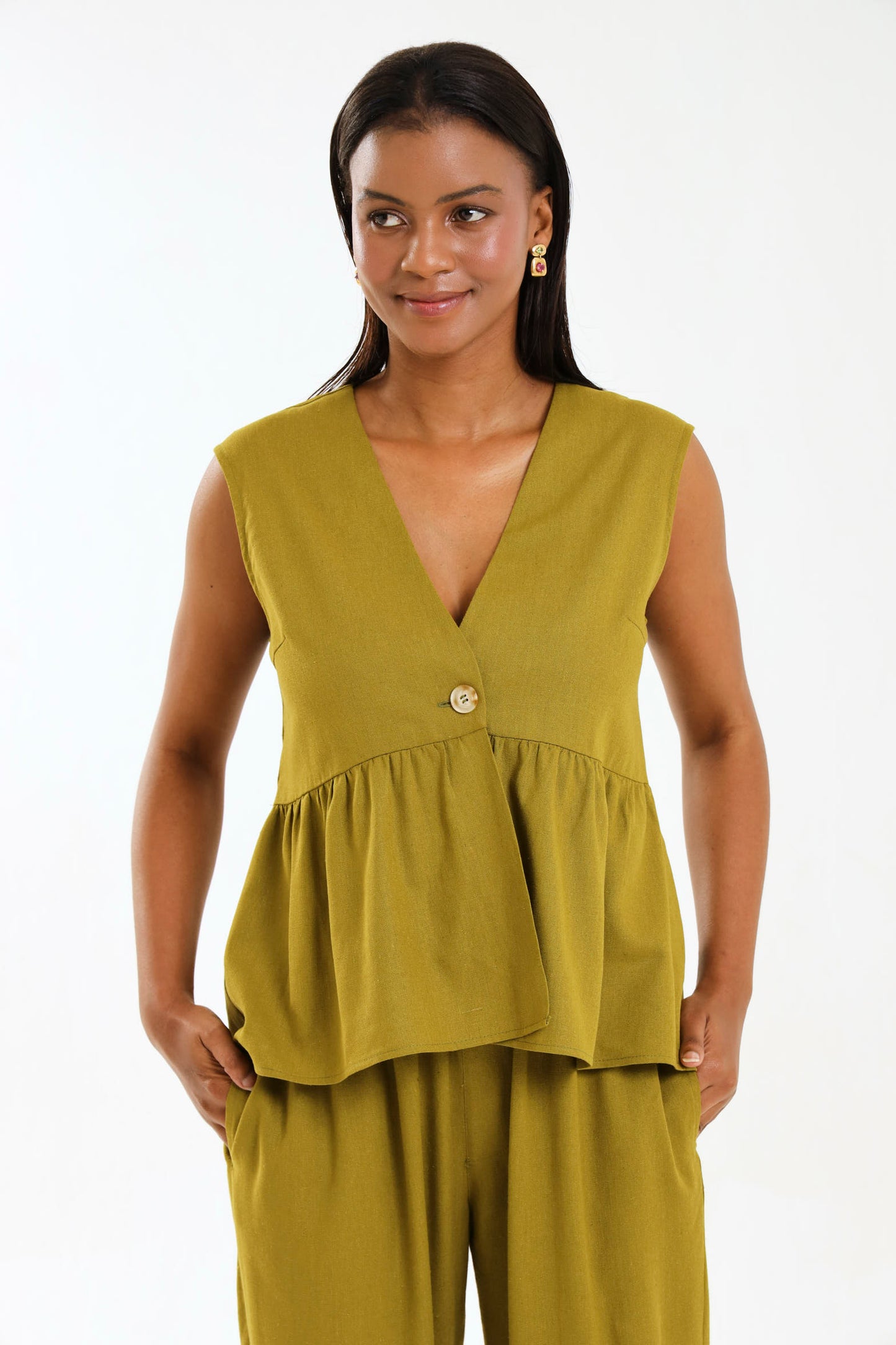 PEPLUM WAISTCOAT / ECRU