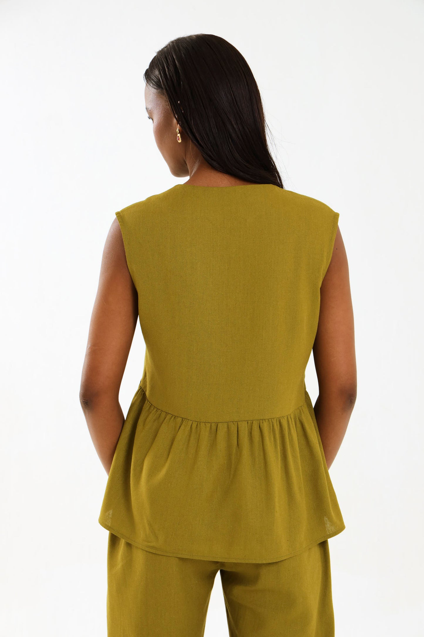 PEPLUM WAISTCOAT / ECRU