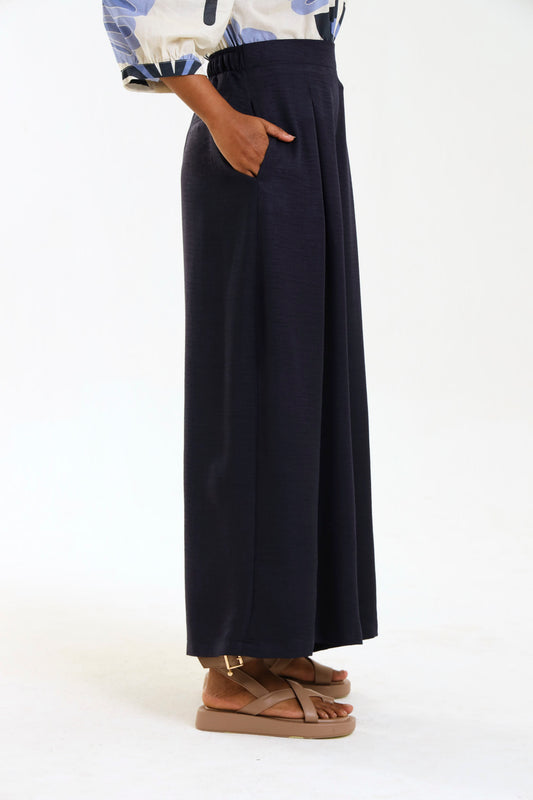 PLEAT PALAZZO / INDIGO