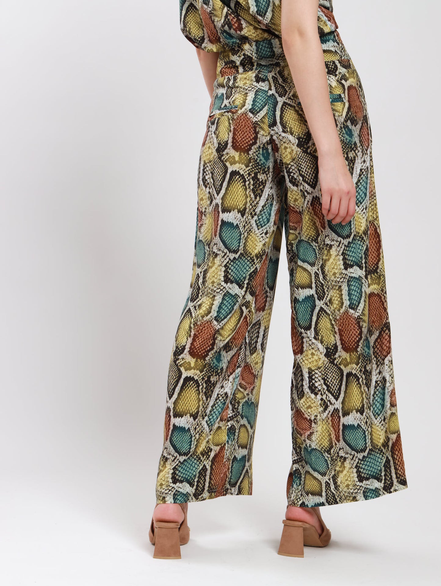 HIGH WAISTED PALAZZO / TRICOLOUR SNAKESKIN