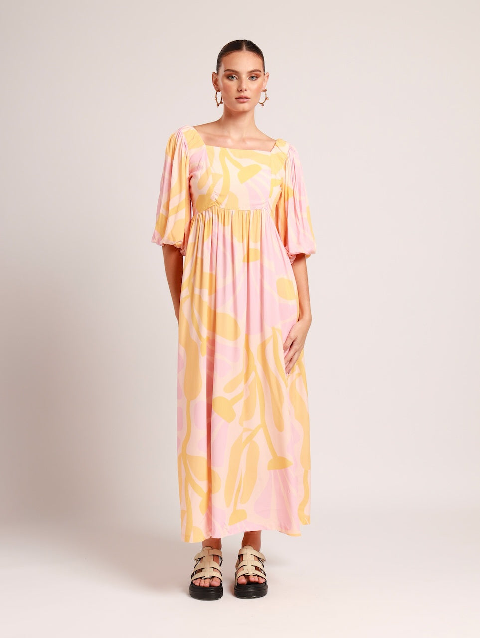 PUFF SLEEVE MAXI / MATISSE FLORA