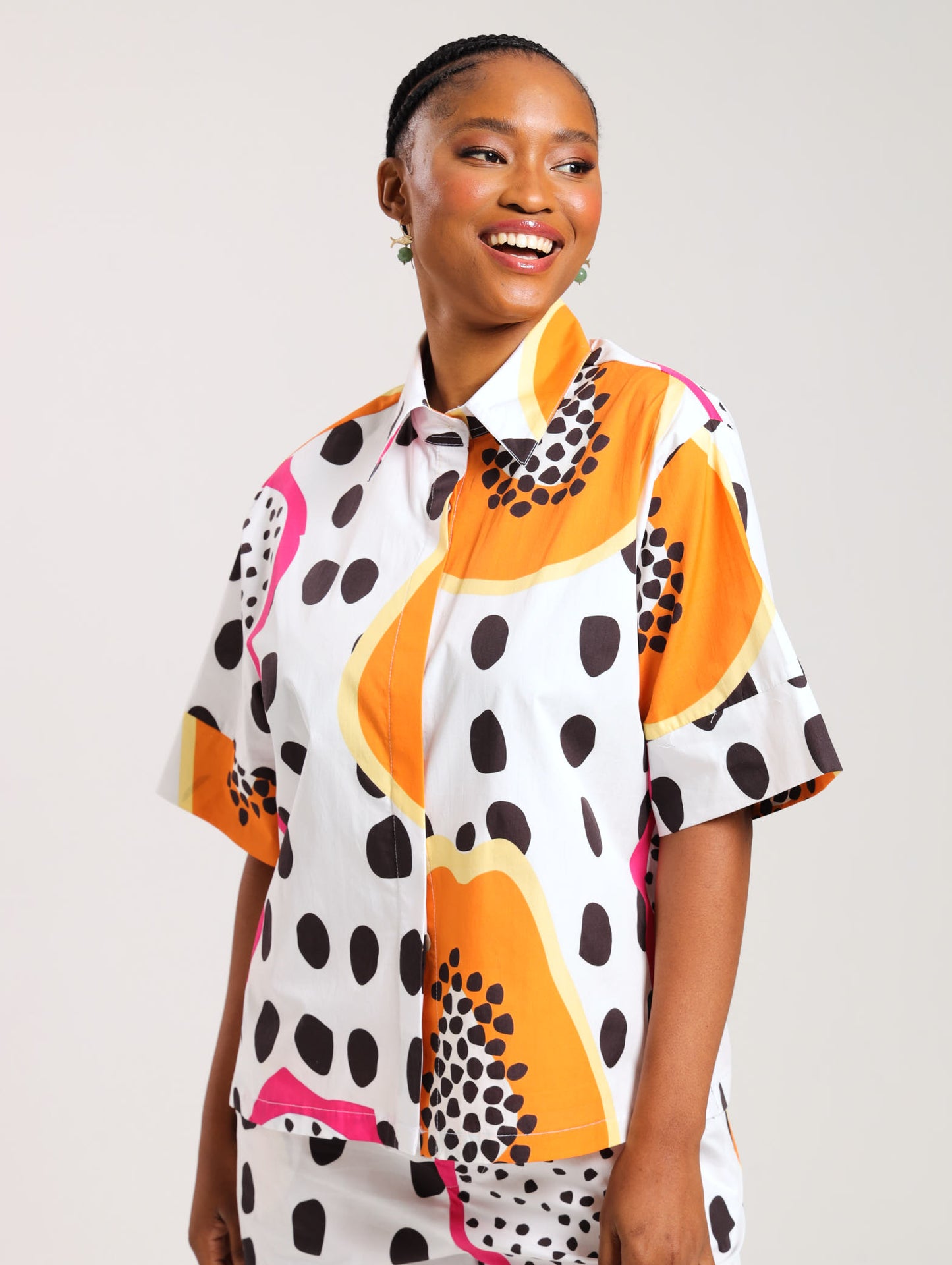 BOXY BOYFRIEND TOP / PAPAYA