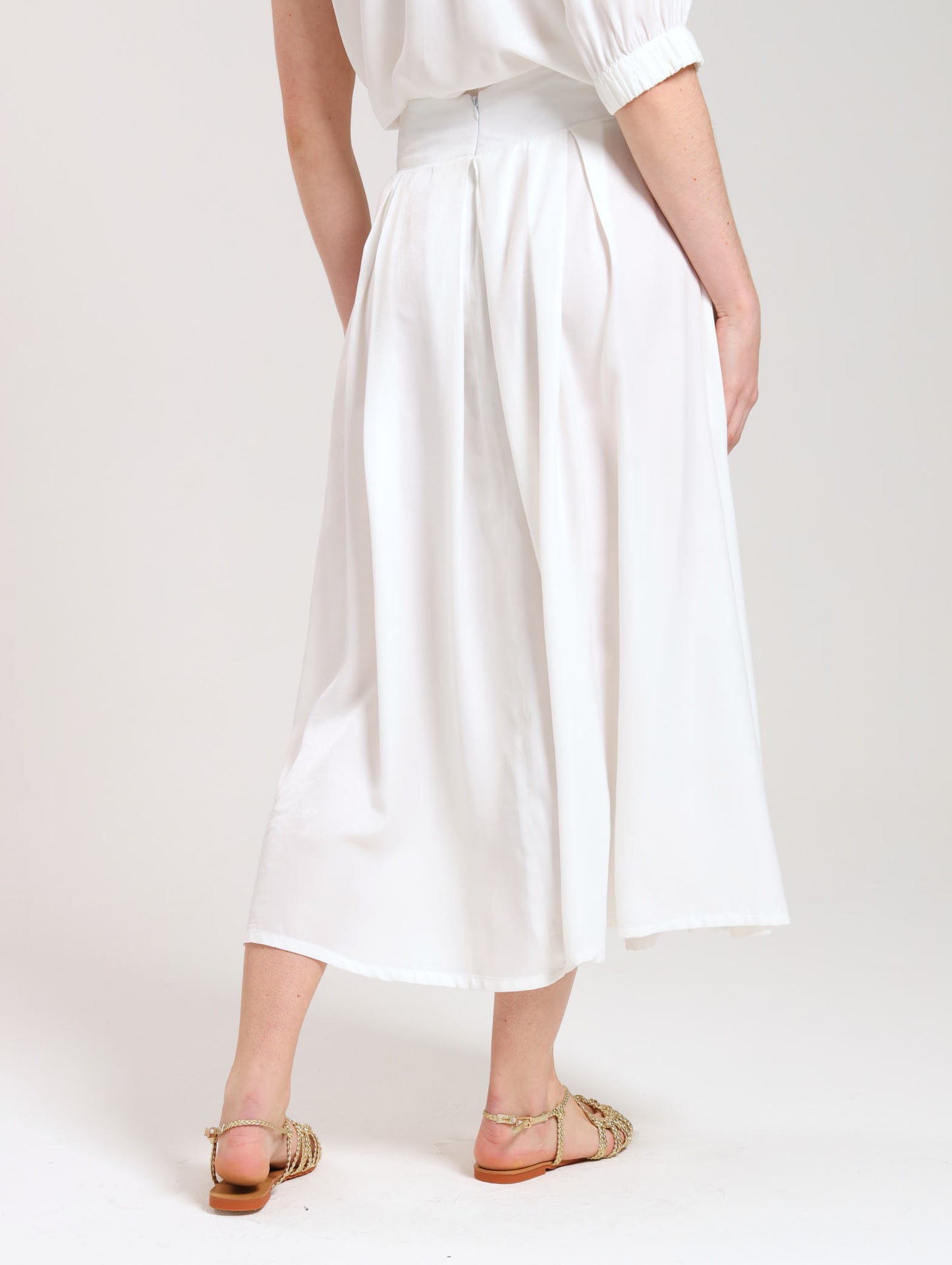 MAXI SKIRT / BONE SATIN TWILL