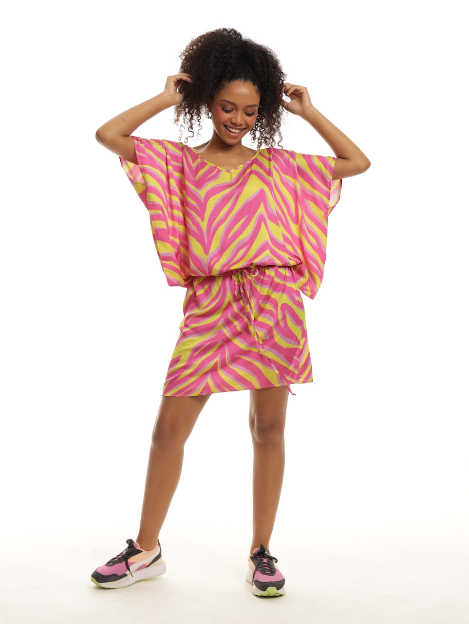 KUTA MIDI DRESS / FUSCHIA ACID TIGER