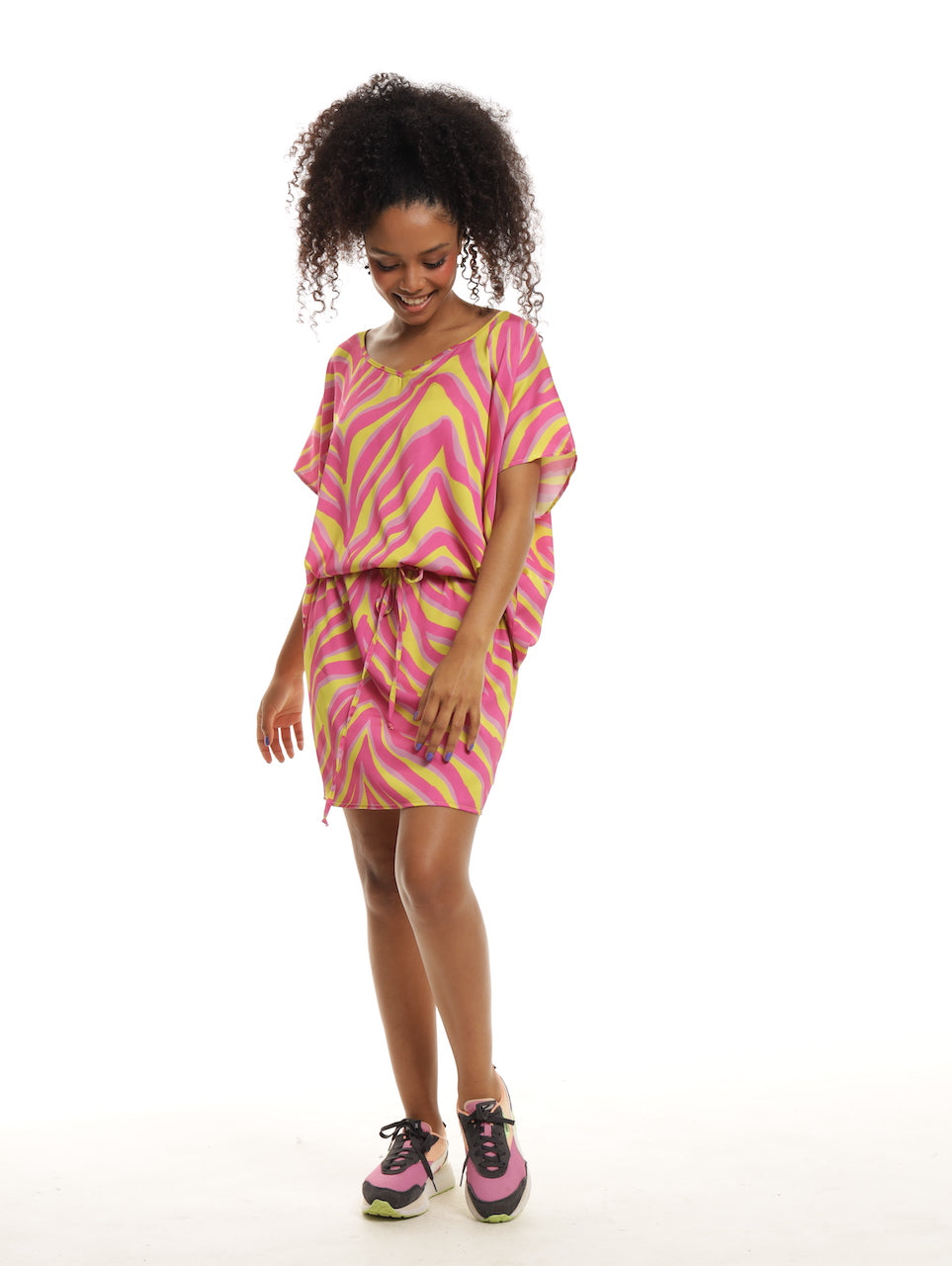 KUTA MIDI DRESS / FUSCHIA ACID TIGER