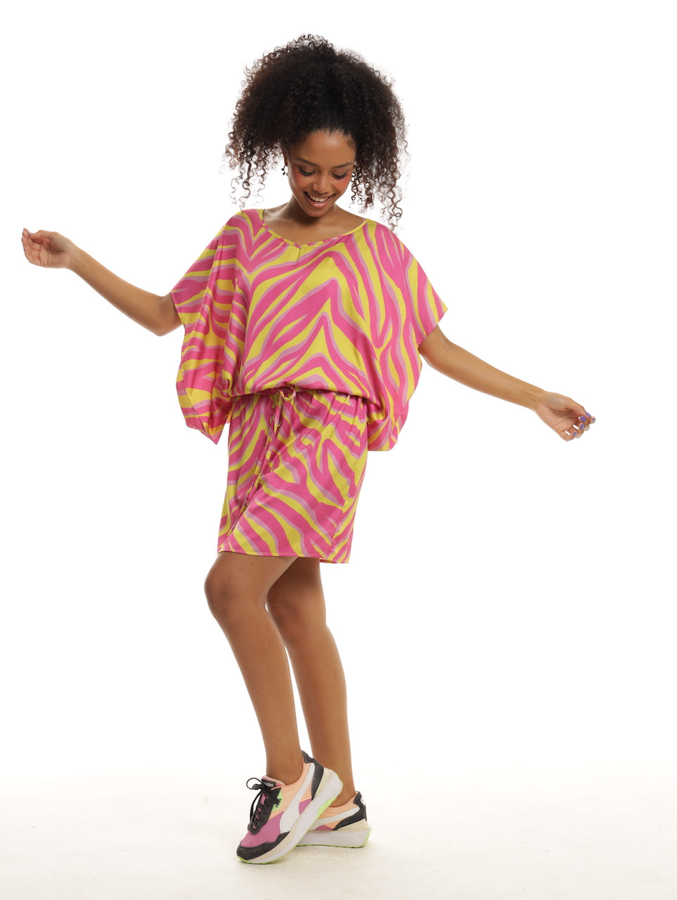 KUTA MIDI DRESS / FUSCHIA ACID TIGER