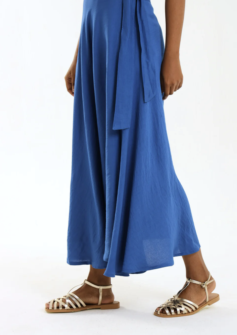 MAXI WRAP SKIRT / DEJA BLUE