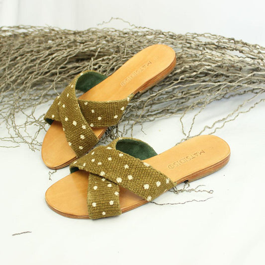 UMA SANDAL / GREEN MUD CLOTH