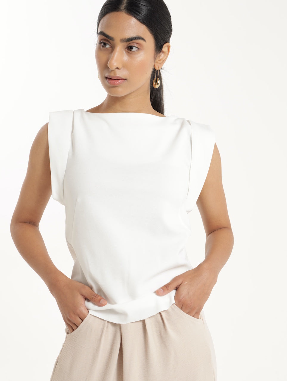 SLEEVELESS TANK / IVORY