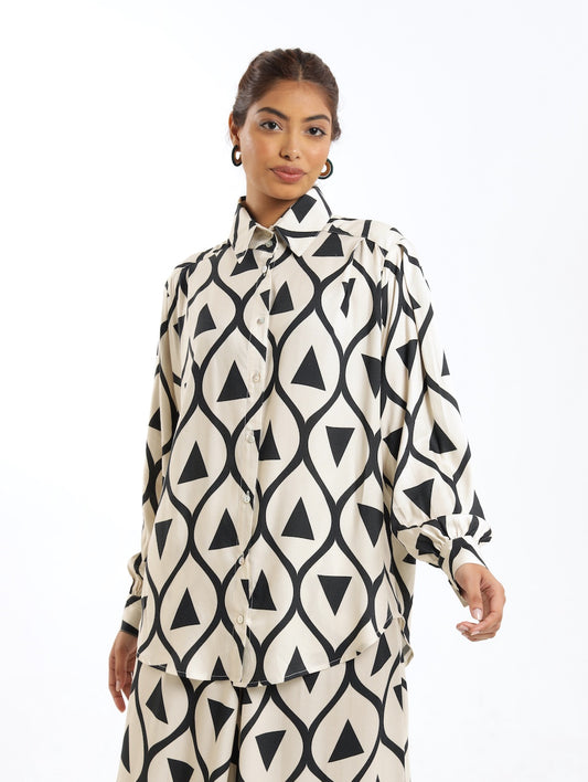 OS BOYFRIEND TOP / ABSTRACT GEO B&W