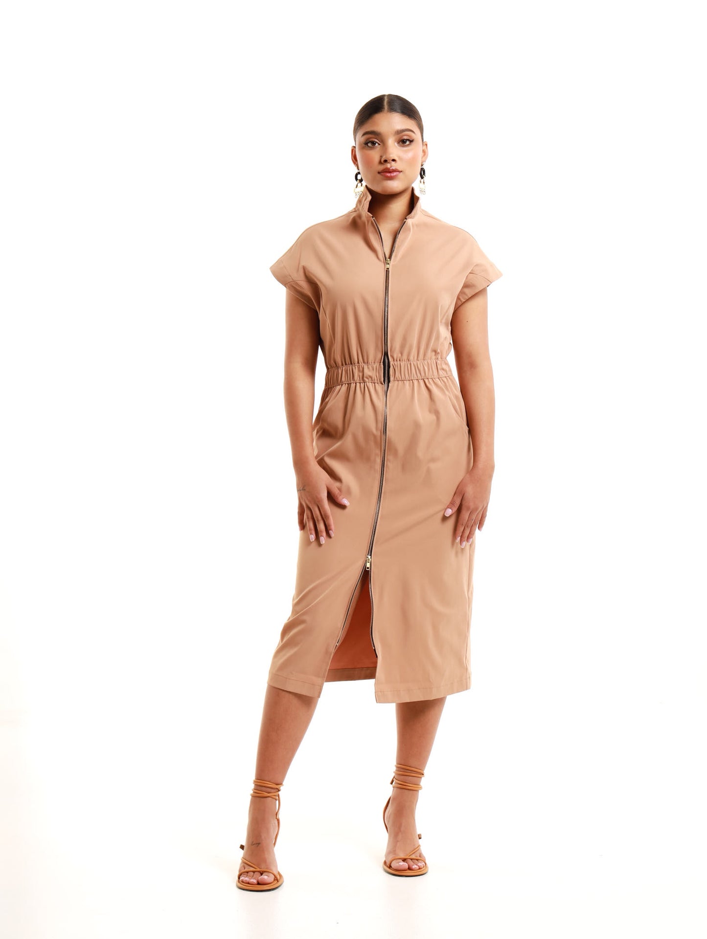 ZIP FRONT MAXI / CARAMEL
