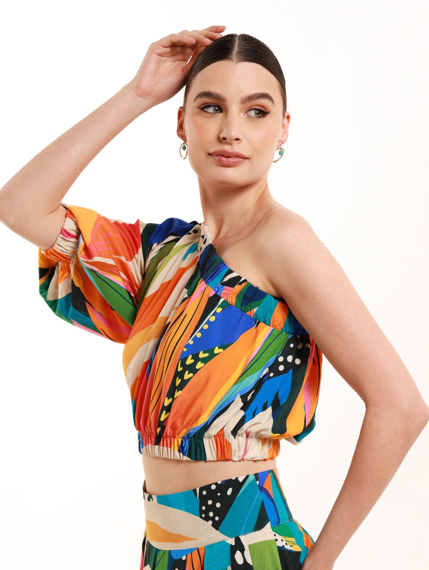 OTS PUFF SLEEVE TOP / HELICONIA