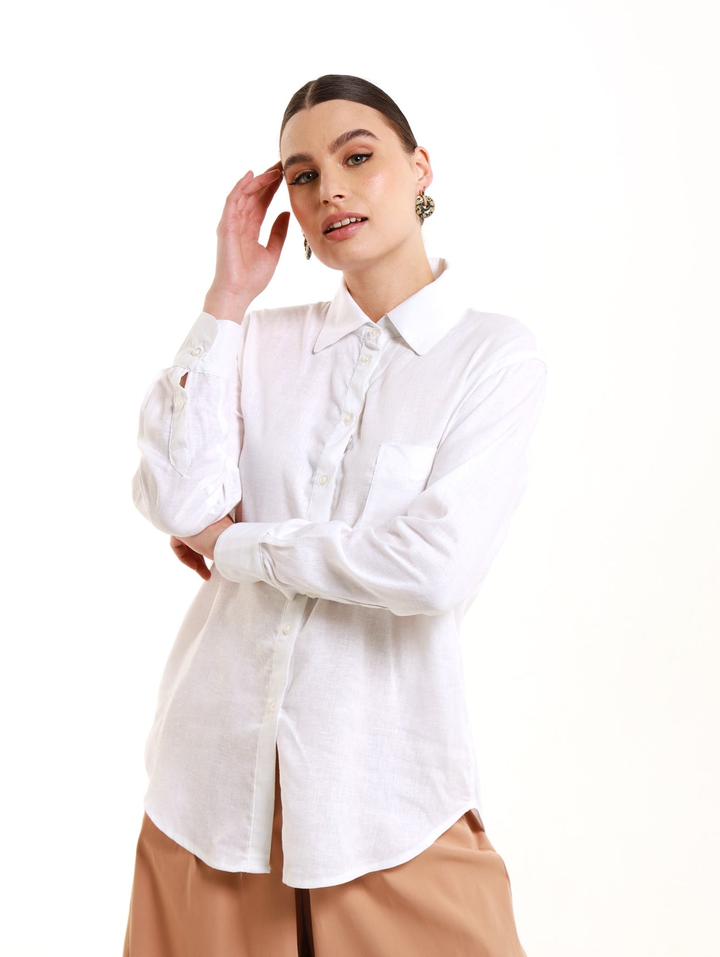 RESORT LS TOP / WHITE MODAL LINEN