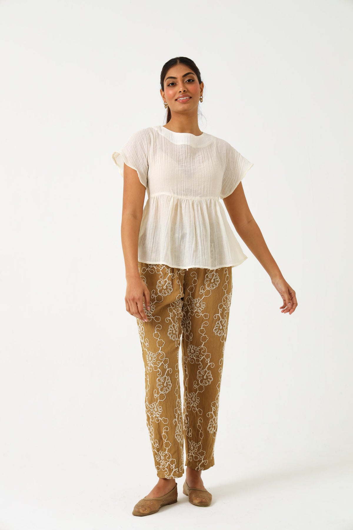 BABYDOLL TOP / MILK CRINKLE