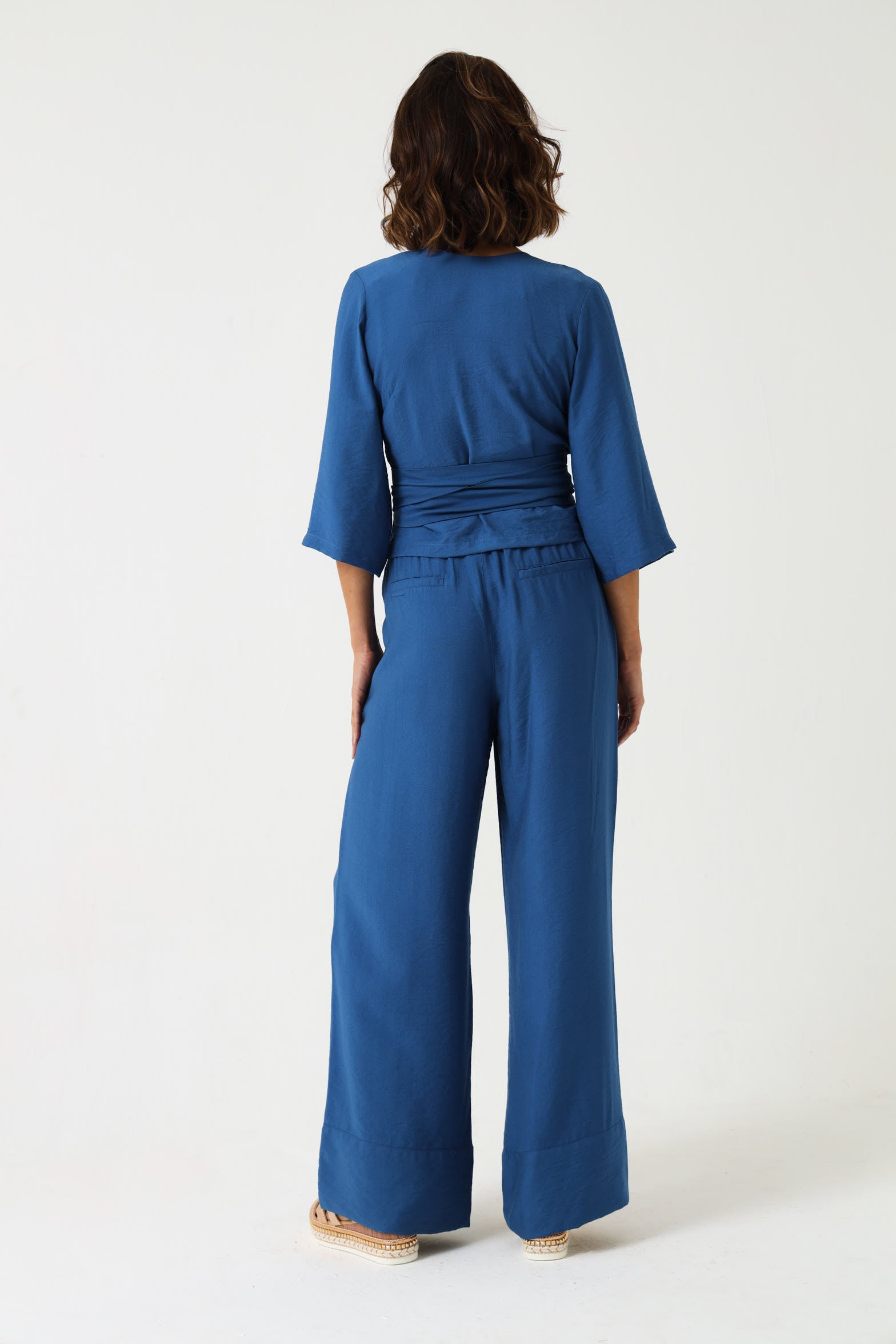 CROPPED WRAP TOP / DEJA BLUE