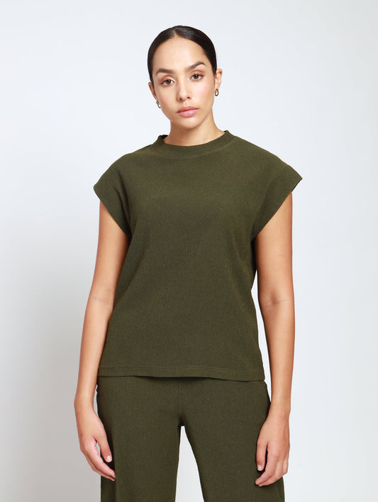 SLEEVELESS BOXY TEE / YORYU KHAKI
