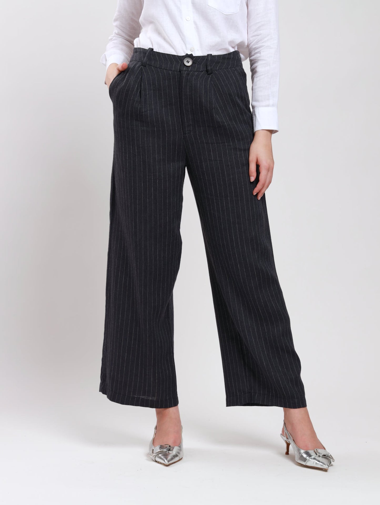 RELAXED PALAZZO / DENIM HERRINGBONE