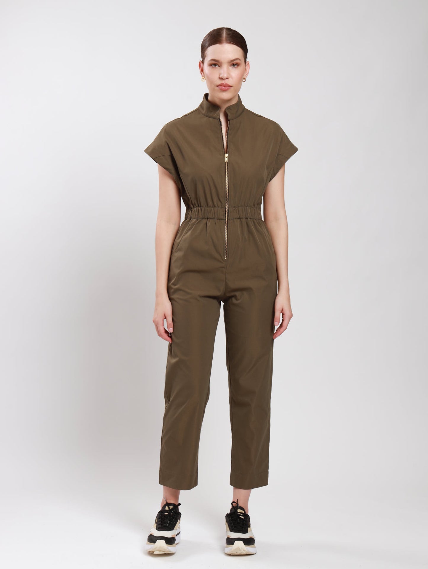 ZIP FRONT OVERALL / OLIVE TWILL