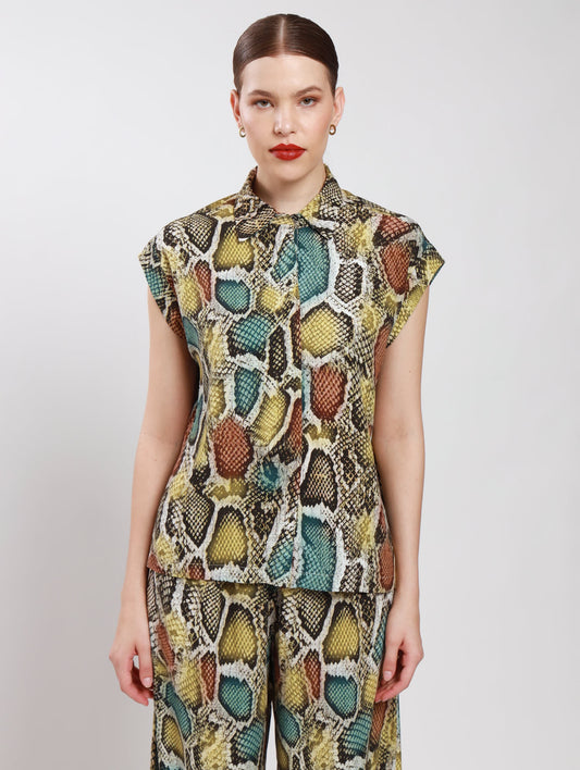 MANDARIN TOP / TRICOLOUR SNAKESKIN